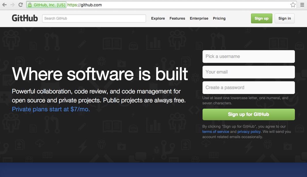 Image showing GitHub front page