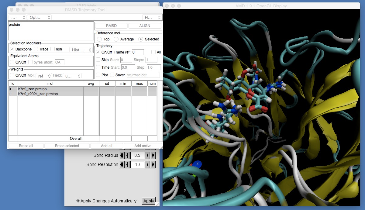 Image showing RMSD trajectory tool
